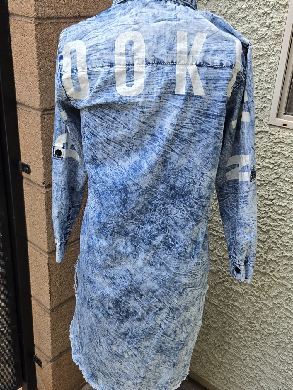 Thrill Jeans Brooklyn Light Blue Acid-Wash Denim Shirt Dress - Picture 6 of 9